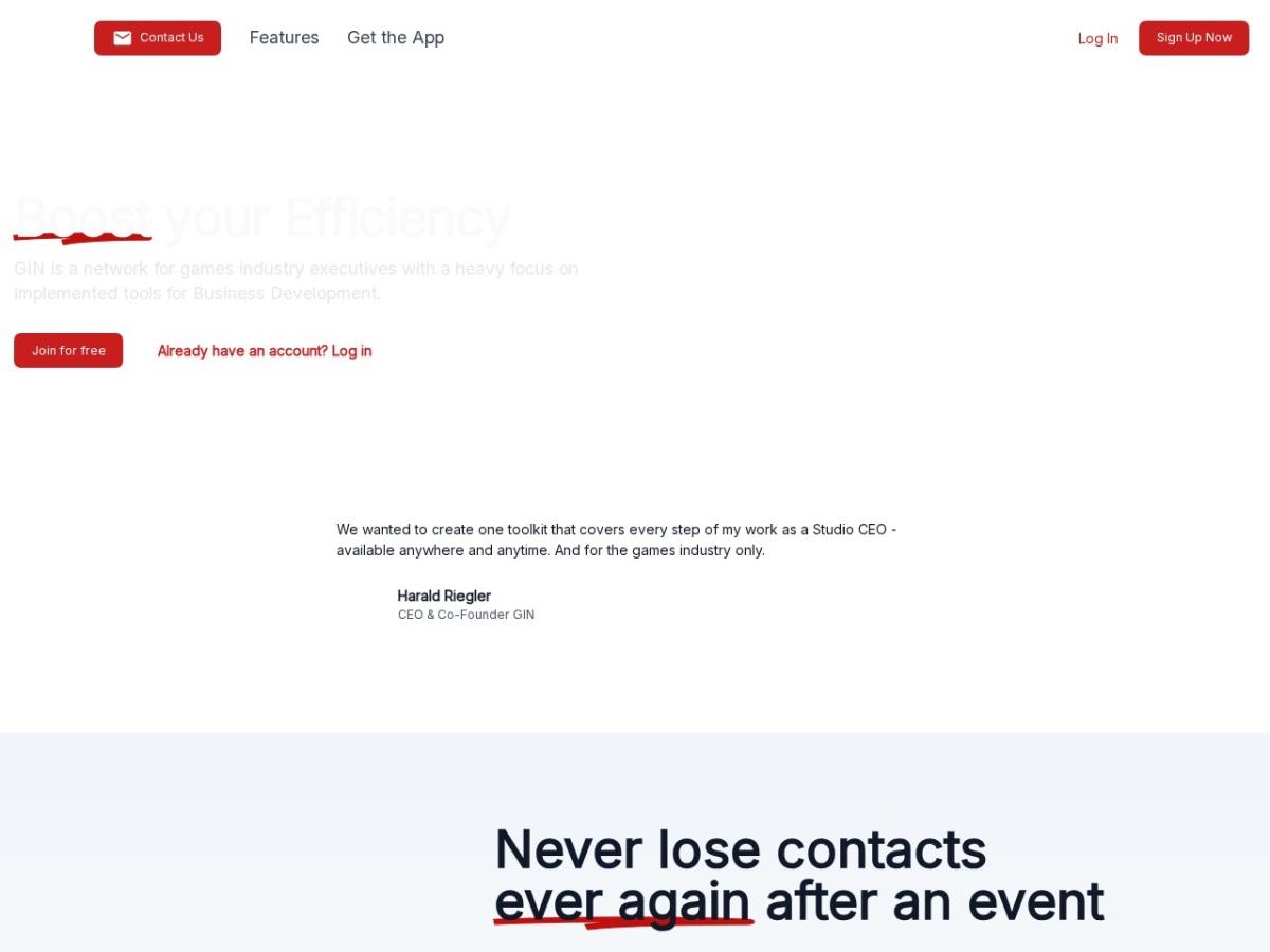 Games Industry Network landing page