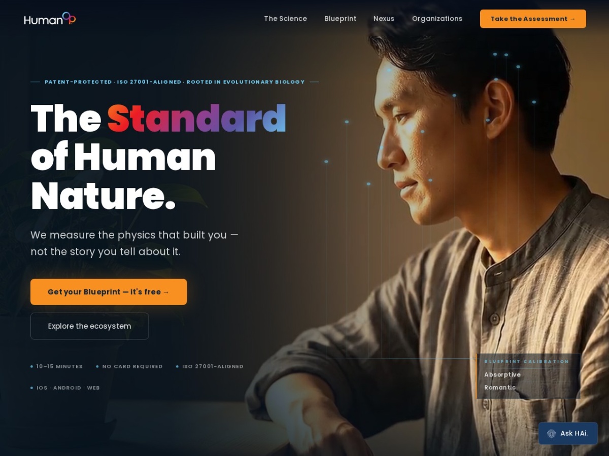 HumanOp landing page