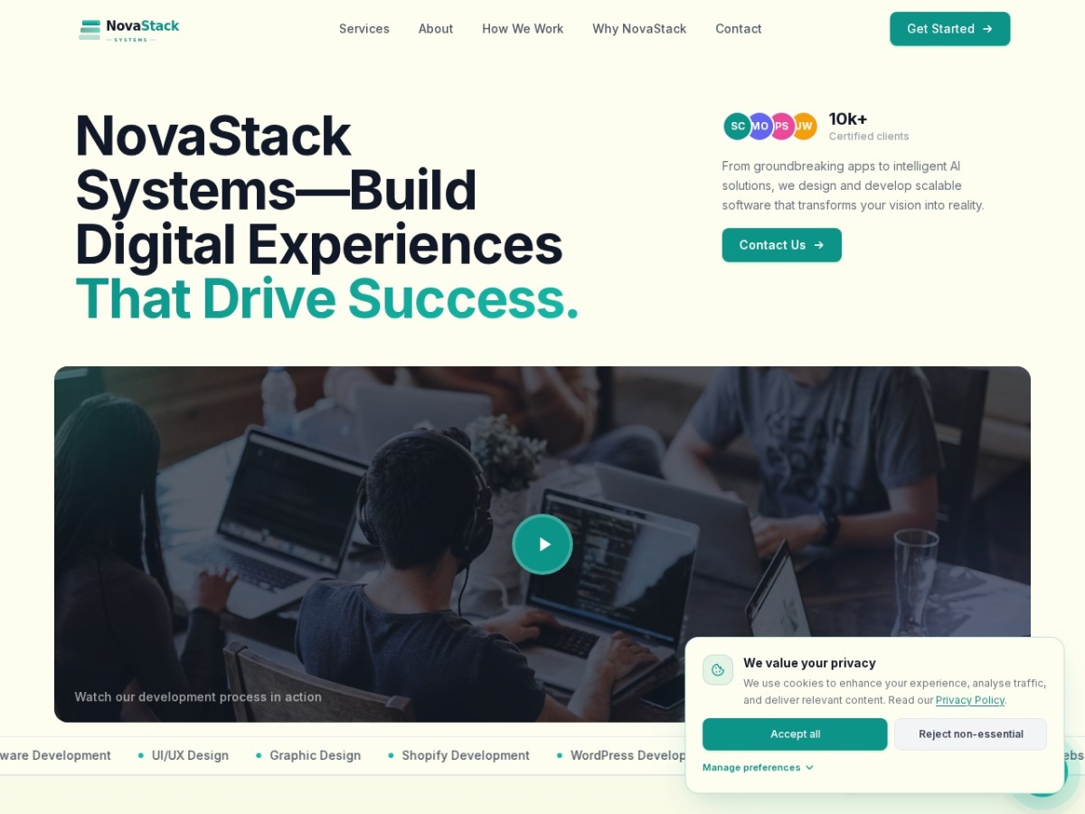 NovaStack Systems landing page
