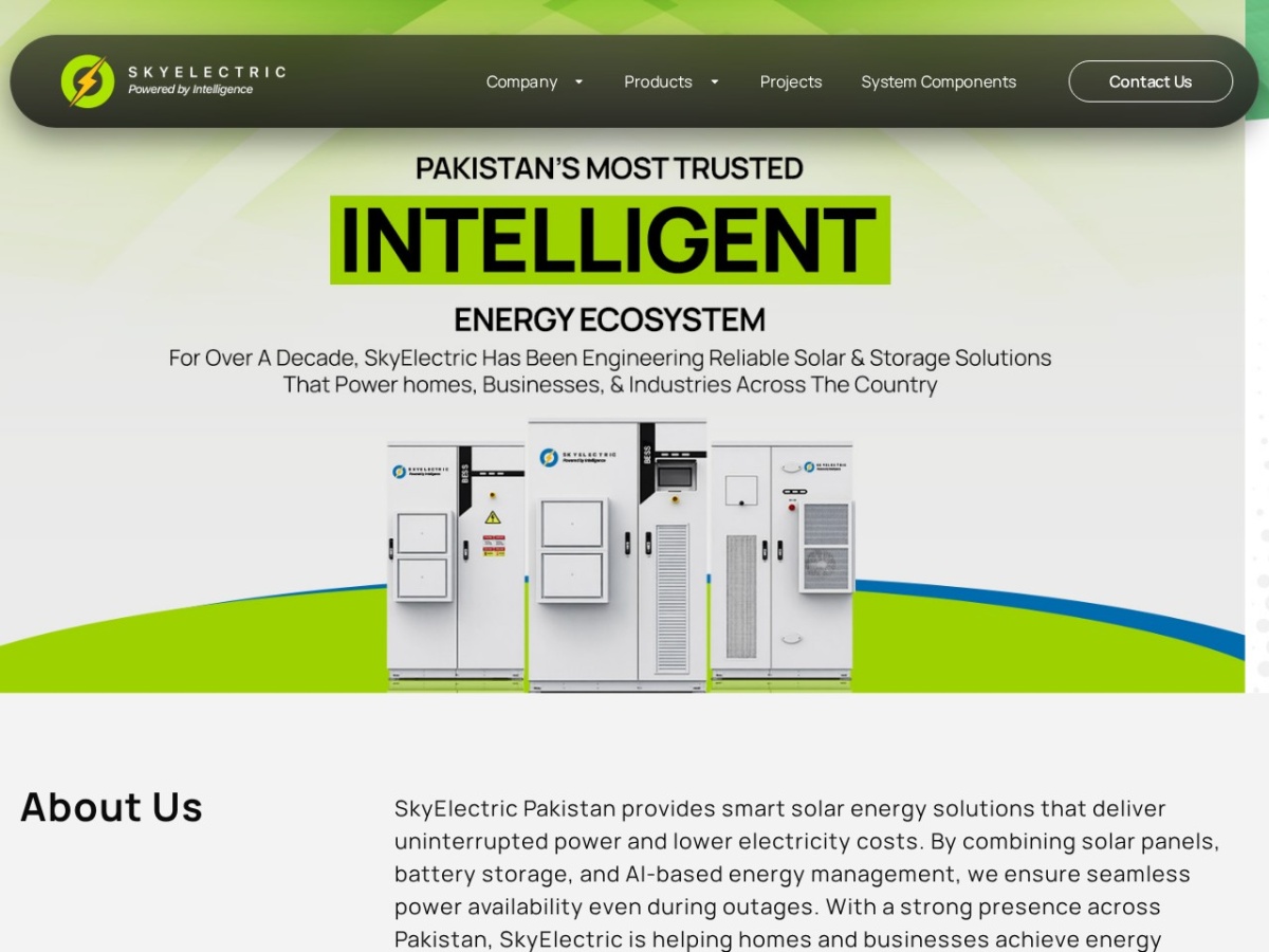 SkyElectric landing page